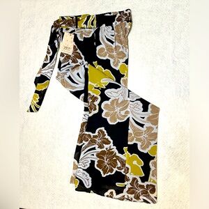 Wide leg pants floral design pants